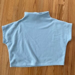 Dudley Stephens Marks Street Mock Short Sleeve Turtleneck in Ice Blue